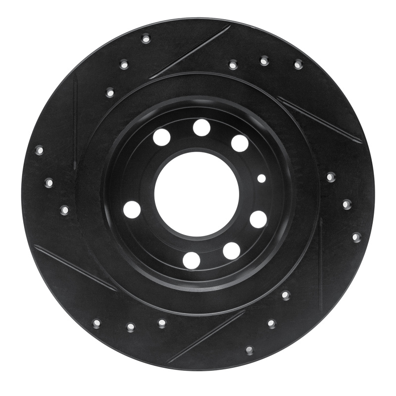 Pontiac Solstice Brake Rotor (1) - Rear Right - R1 Concepts - Drilled & Slotted - Black - `06-`10